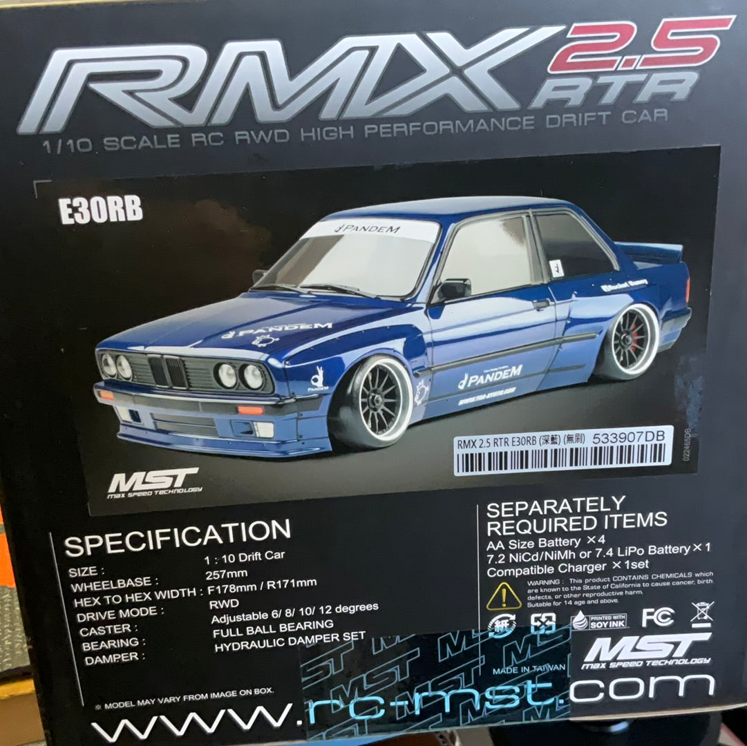 MST RMX 2.5 1/10 2WD Brushless RTR Drift Car w/E30RB Body (Dark Blue)