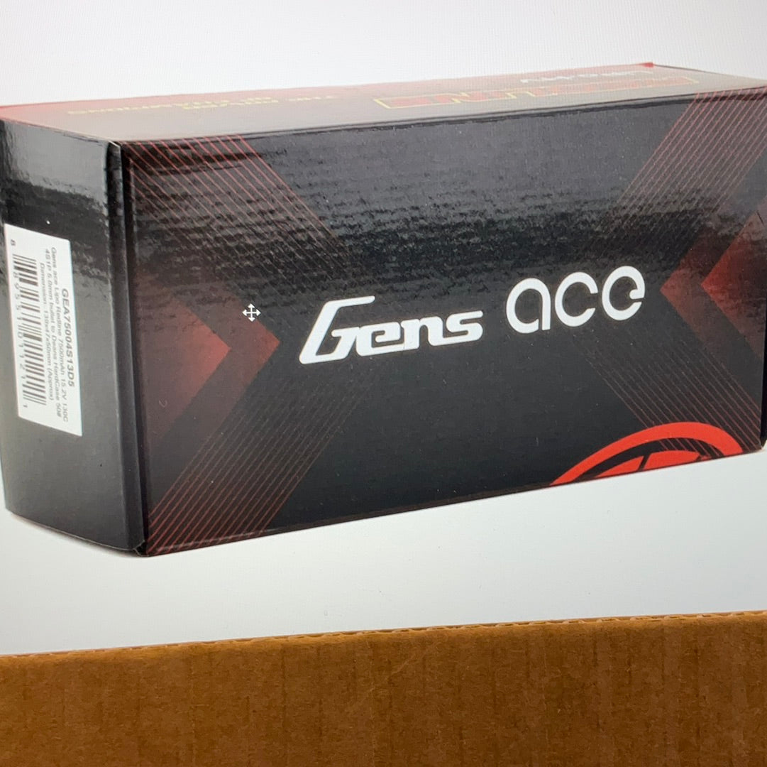 Gens Ace 4s LiHV LiPo Battery 130C w/5mm Bullets & T-Style Adapter (15.2V/7500mAh)
