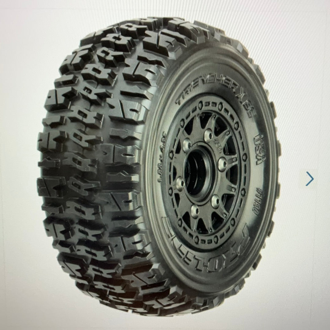 Proline1/10 Trencher X Front/Rear 2.2"/3.0" SC Mounted 12mm Black Raid (2)