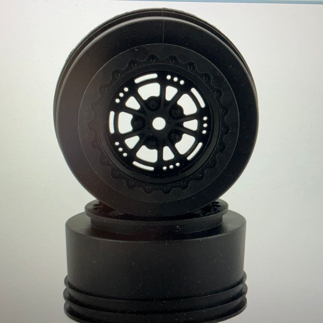 DragRace Concepts AXIS 2.2/3.0 HD Wide Drag Racing Rear Wheels w/12mm Hex (Black) (2) (20.5mm Offset)