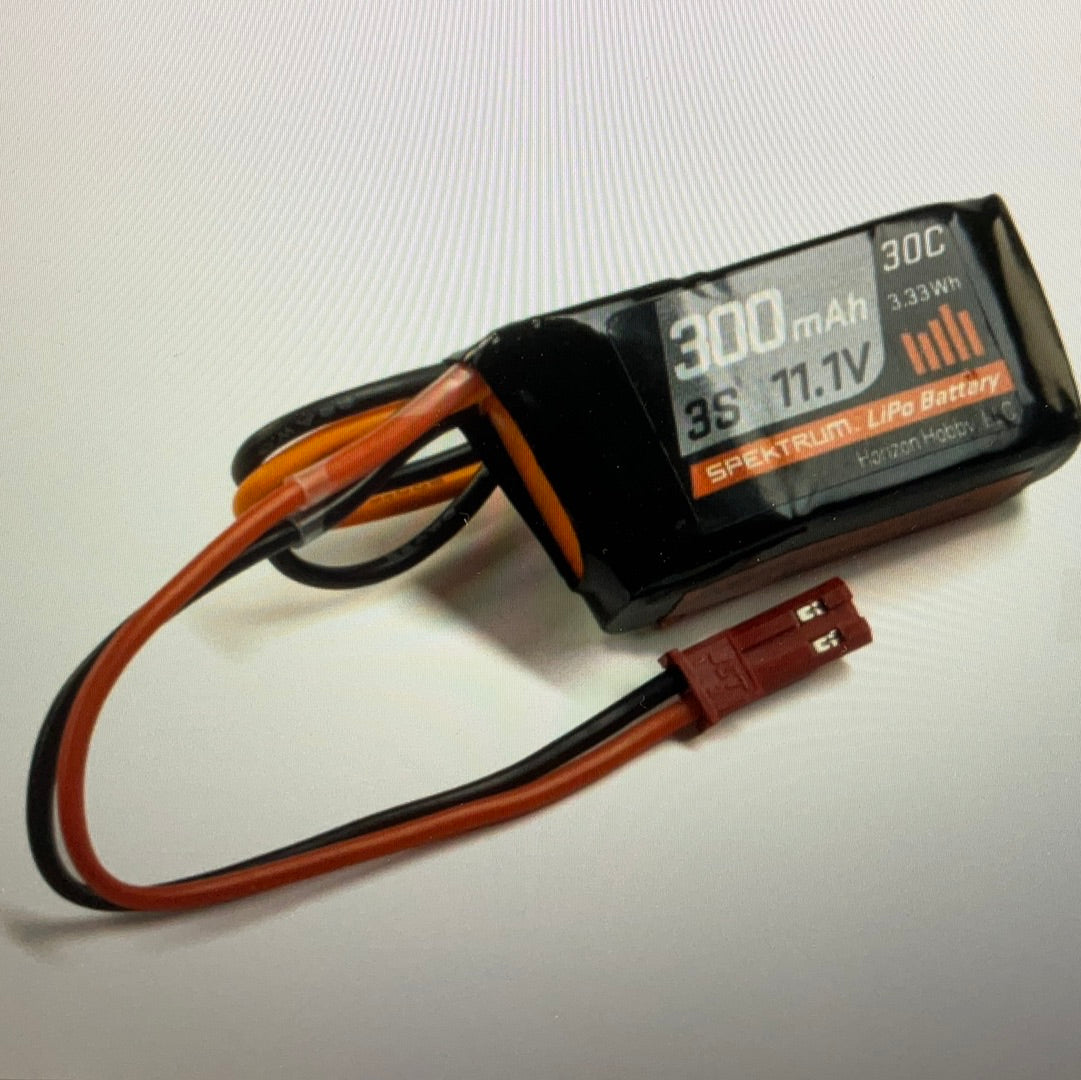 Spectrum 3S 11.1V 300mAh 30C LiPo Battery: RCY