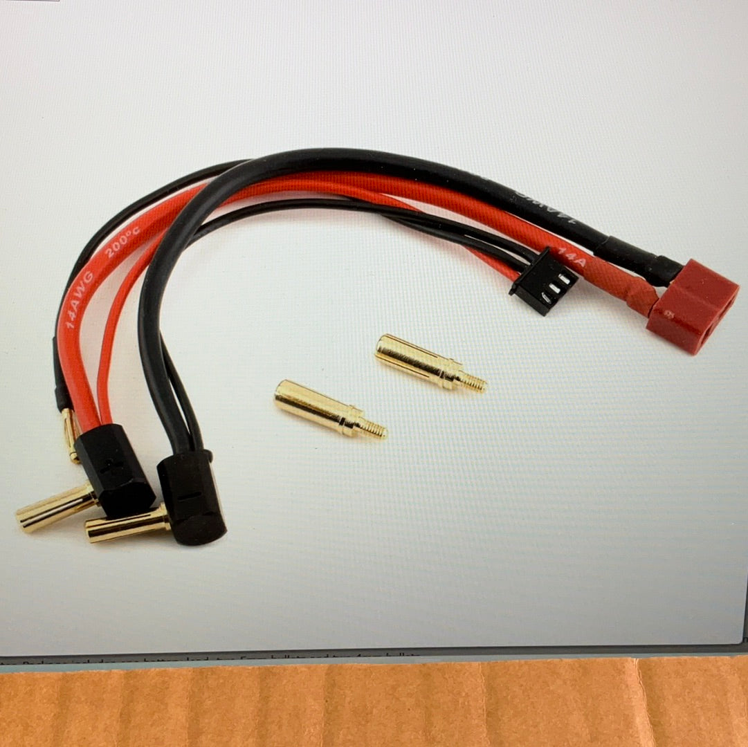 Yeah Racing 2S LiPo Battery Wire w/T-Style Connector & 4/5mm Bullets