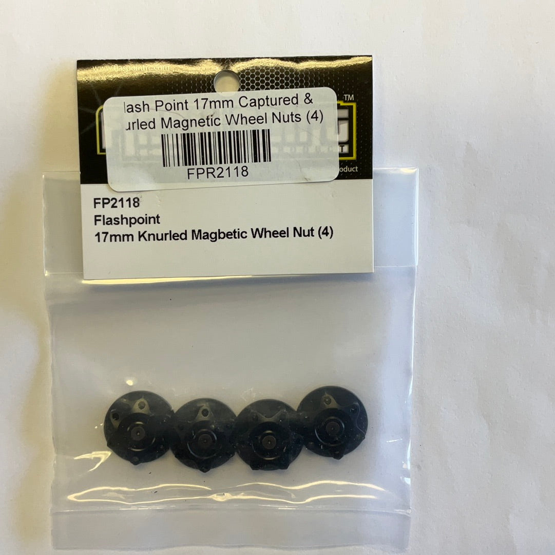 Flash Point 17mm Captured & Knurled Magnetic Wheel Nuts (4)