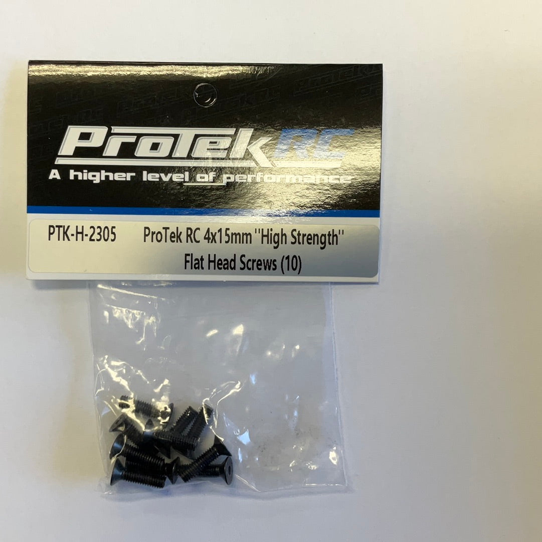 ProTek RC 4x15mm "High Strength" Flat Head Screws (10)
