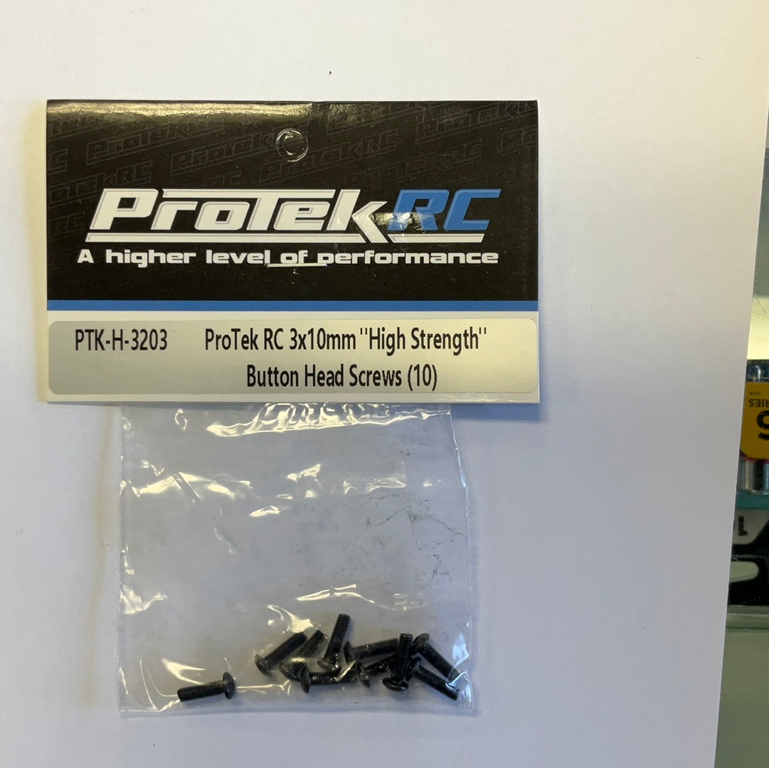 ProTek RC 3x10mm "High Strength" Button Head Screws (10)