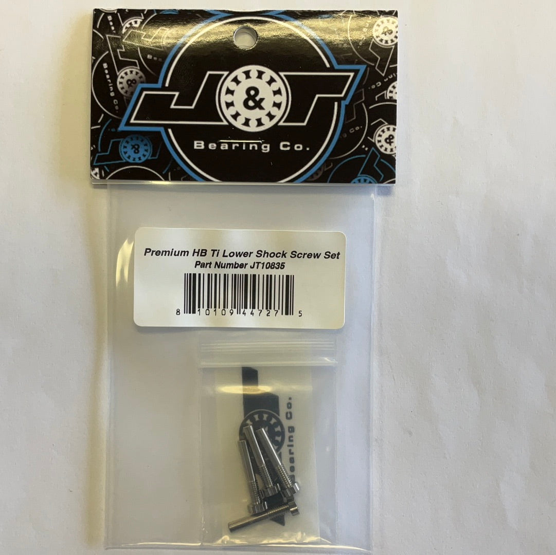 J&T Bearing Co. Premium HB Titanium Lower Shock Screw Set (4)