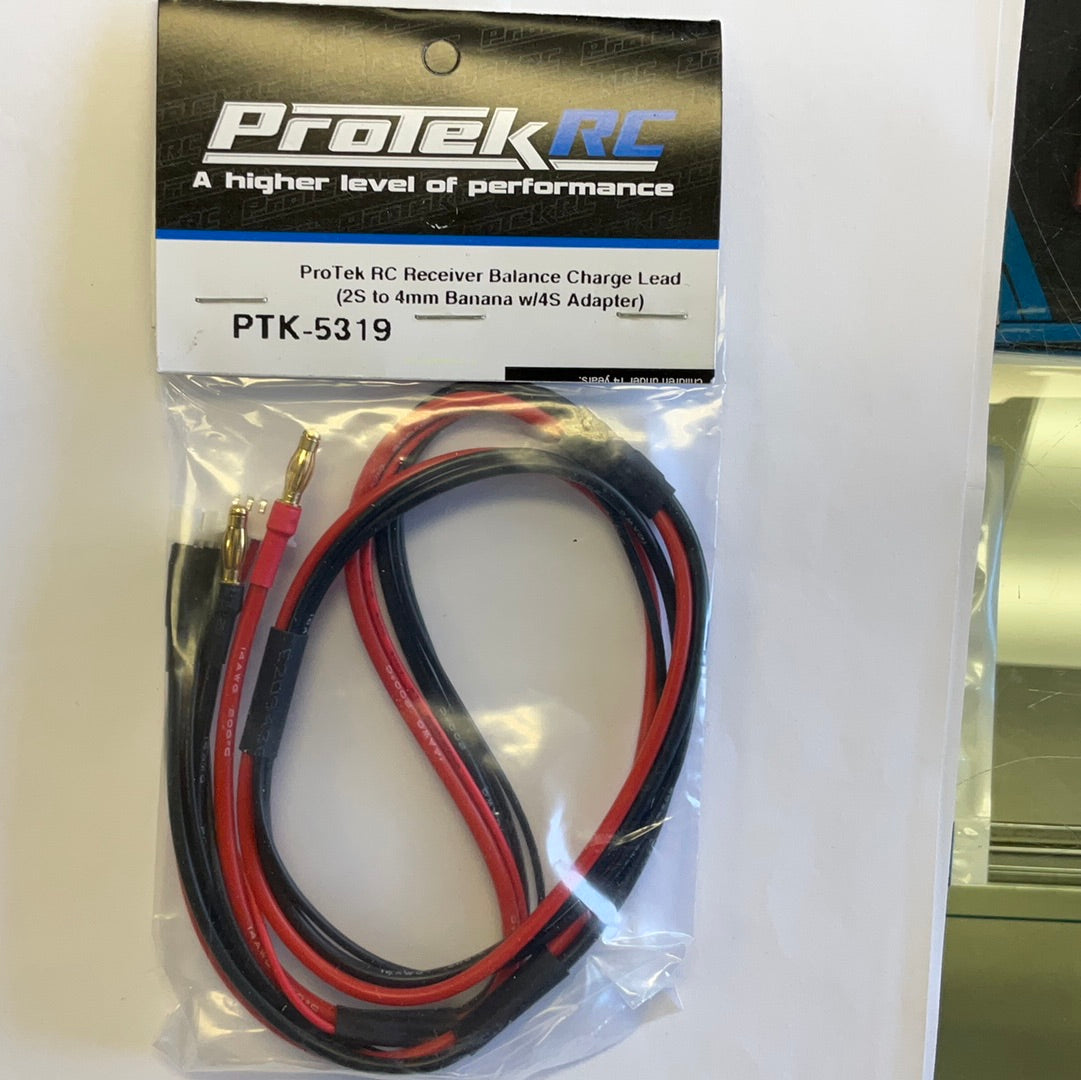 ProTek RC Receiver Balance Charge Lead (2S to 4mm Banana w/4S Adapter)