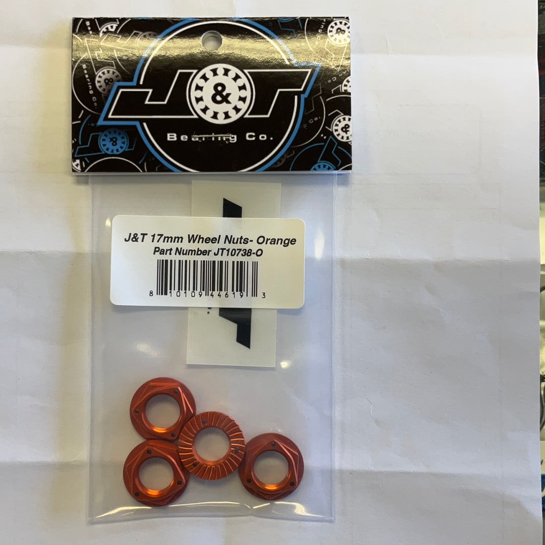 J&T Bearing Co. 17mm Wheel Nuts (Orange) (4)