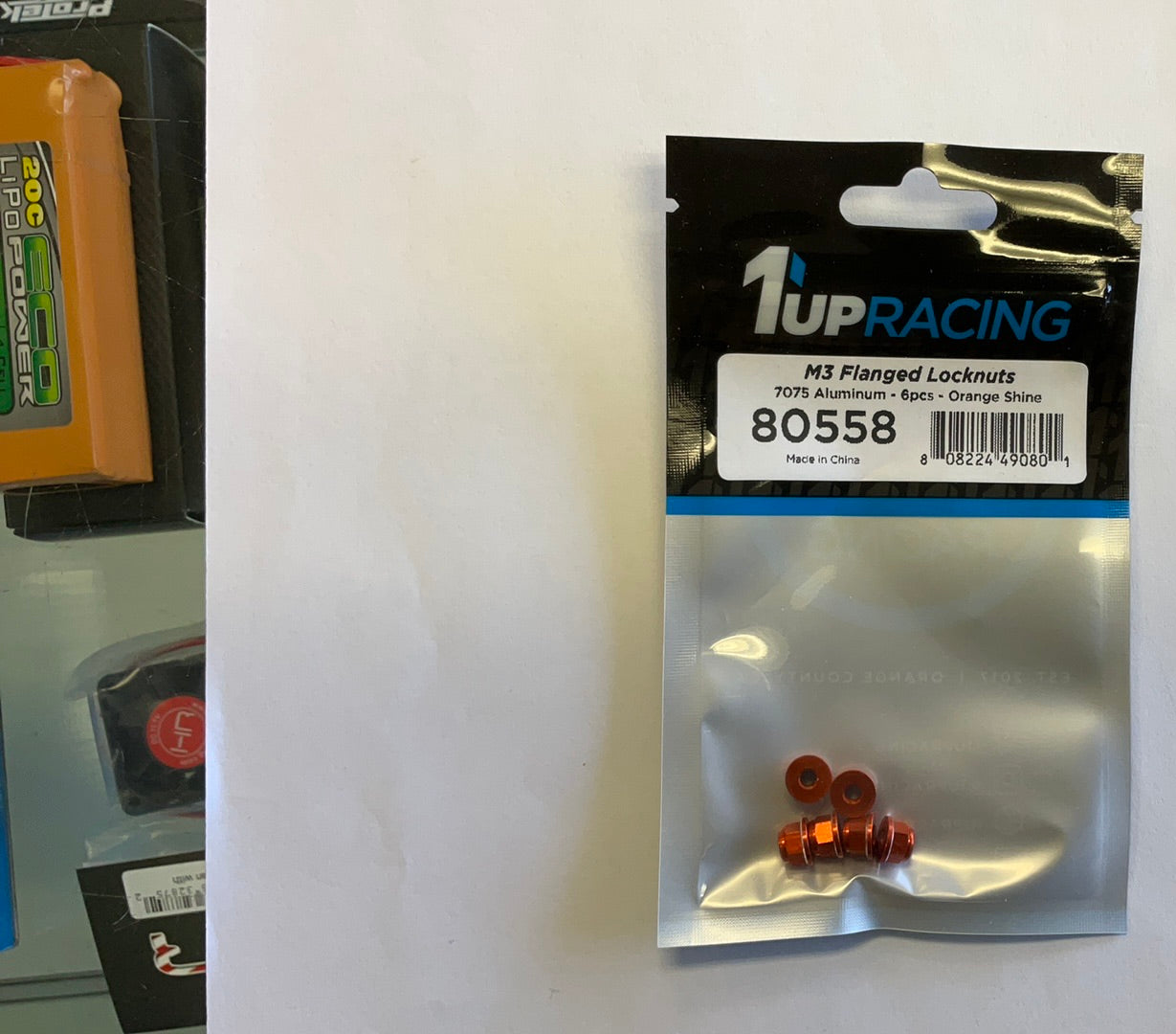 1UP Racing 3mm Aluminum Flanged Locknuts w/Chamfered Finish (6)