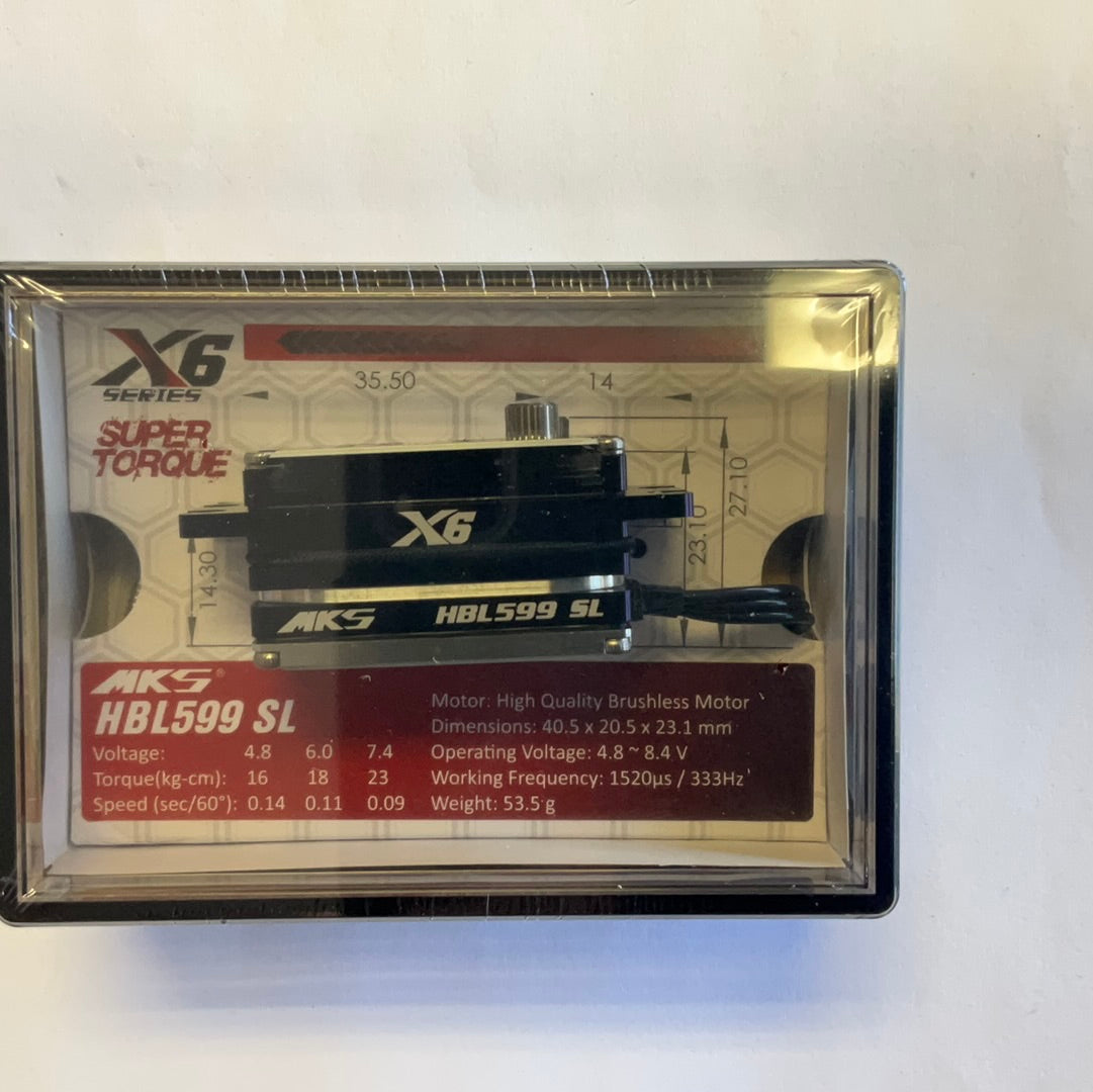 MKS Servos X6 HBL599SL Brushless Titanium Gear Low Profile Digital Servo (High Voltage)