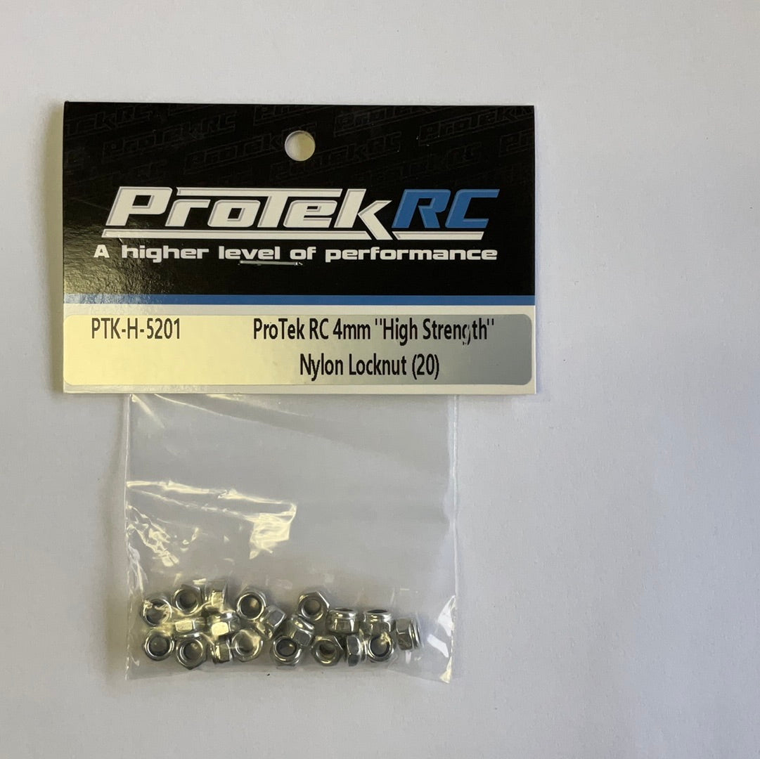 ProTek RC 4mm "High Strength" Nylon Locknut (20)