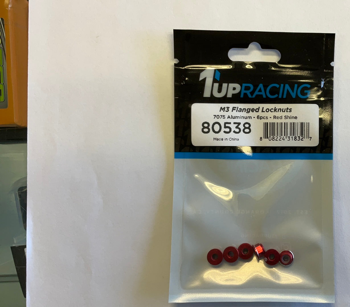 1UP Racing 3mm Aluminum Flanged Locknuts w/Chamfered Finish (6)