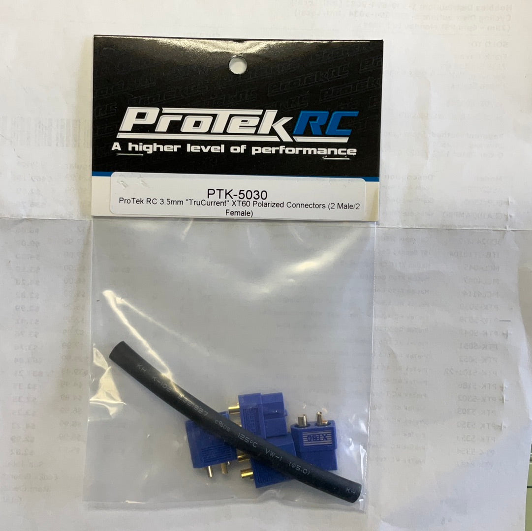 ProTek RC 3.5mm "TruCurrent" XT60 Polarized Connectors (2 Male/2 Female)