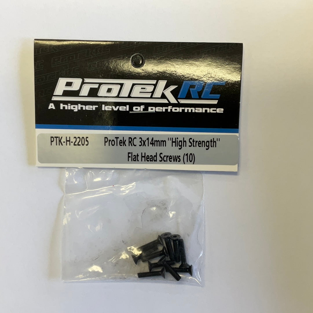 ProTek RC 3x14mm "High Strength" Flat Head Screws (10)
