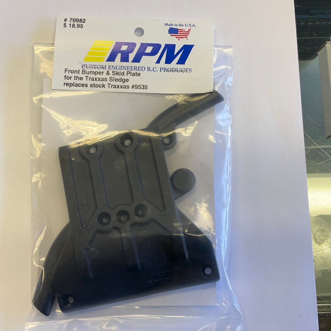 RPM Traxxas Sledge Front Bumper & Skid Plate (Black)