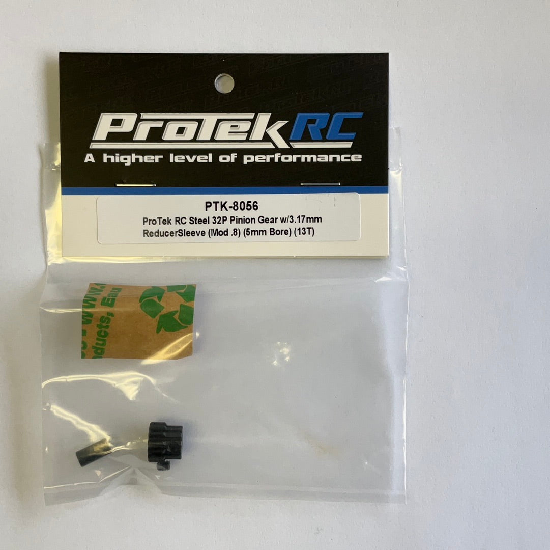 ProTek RC Steel 32P Pinion Gear w/3.17mm Reducer Sleeve (Mod .8) (5mm Bore) (13T)