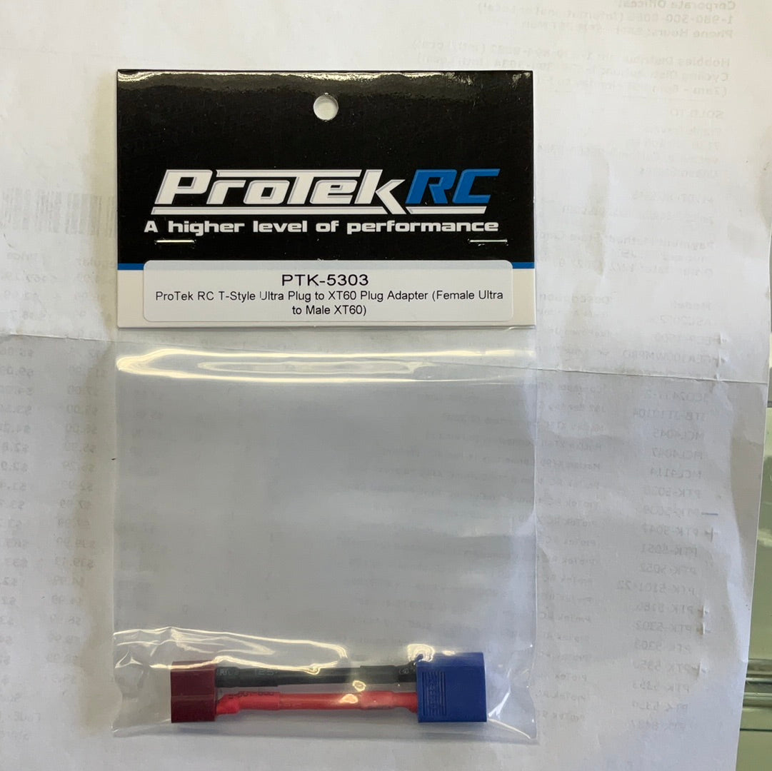 ProTek RC T-Style Ultra Plug to XT60 Plug Adapter (Female Ultra to Male XT60)