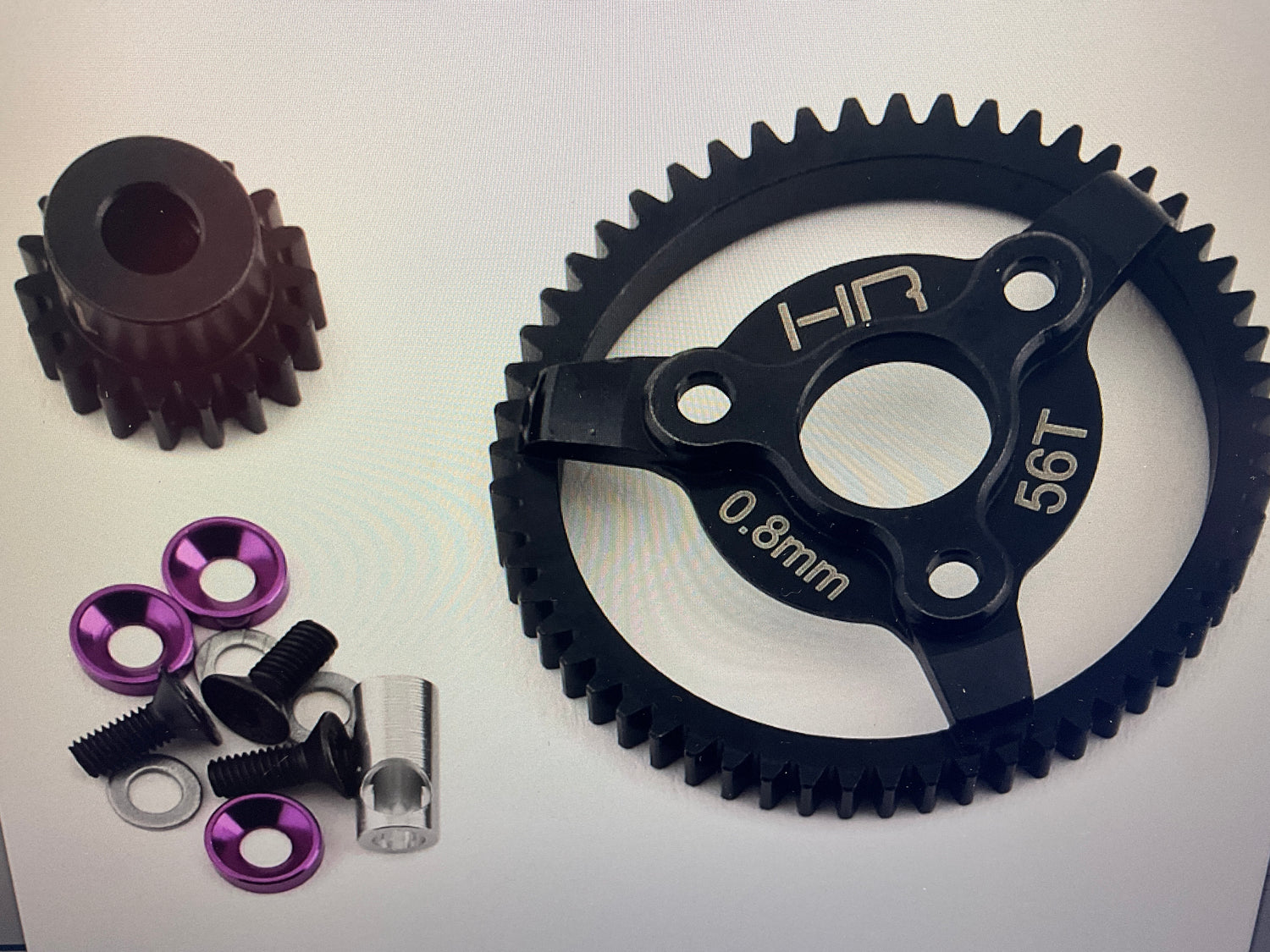 Hot Racing 32P Steel Pinion &amp; Spur Gear Set (Purple) (18T/56T) For Slash, Rustler, Stampede, Bandit