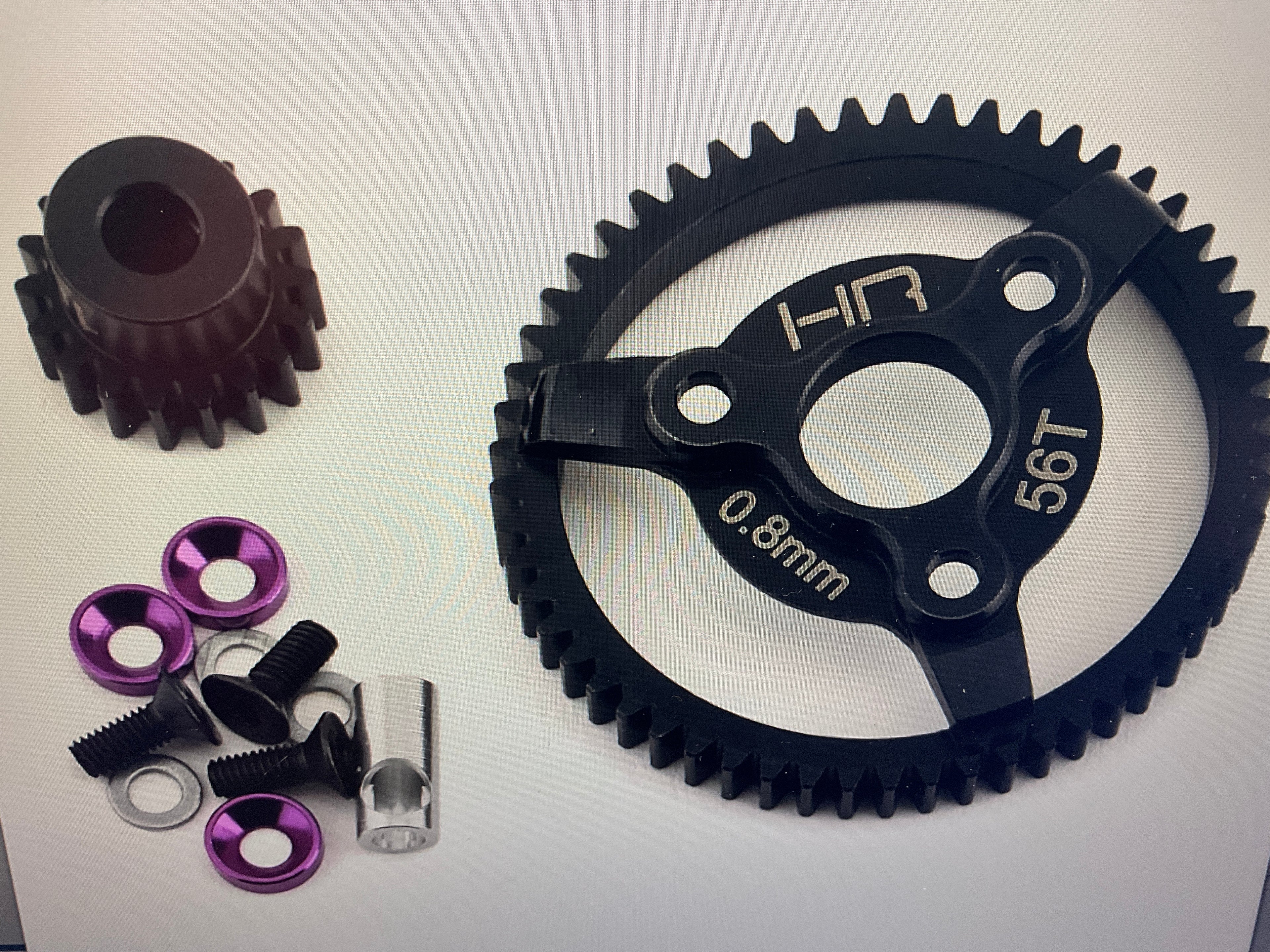 Hot Racing 32P Steel Pinion &amp; Spur Gear Set (Purple) (18T/56T) For Slash, Rustler, Stampede, Bandit