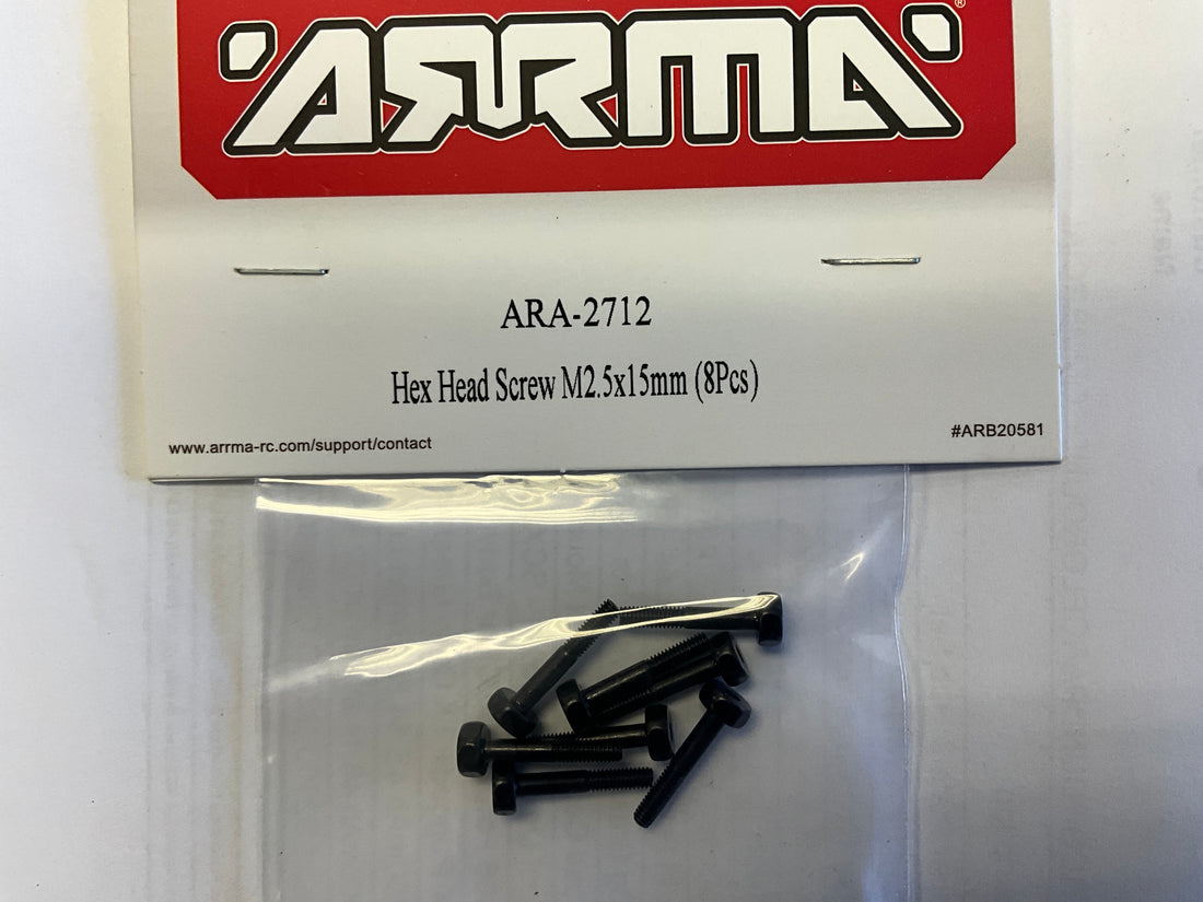 ARRMA Hex Head Screw M2.5x15mm (8)