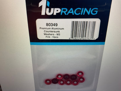 1UP Racing 3mm Countersunk Washers(10)