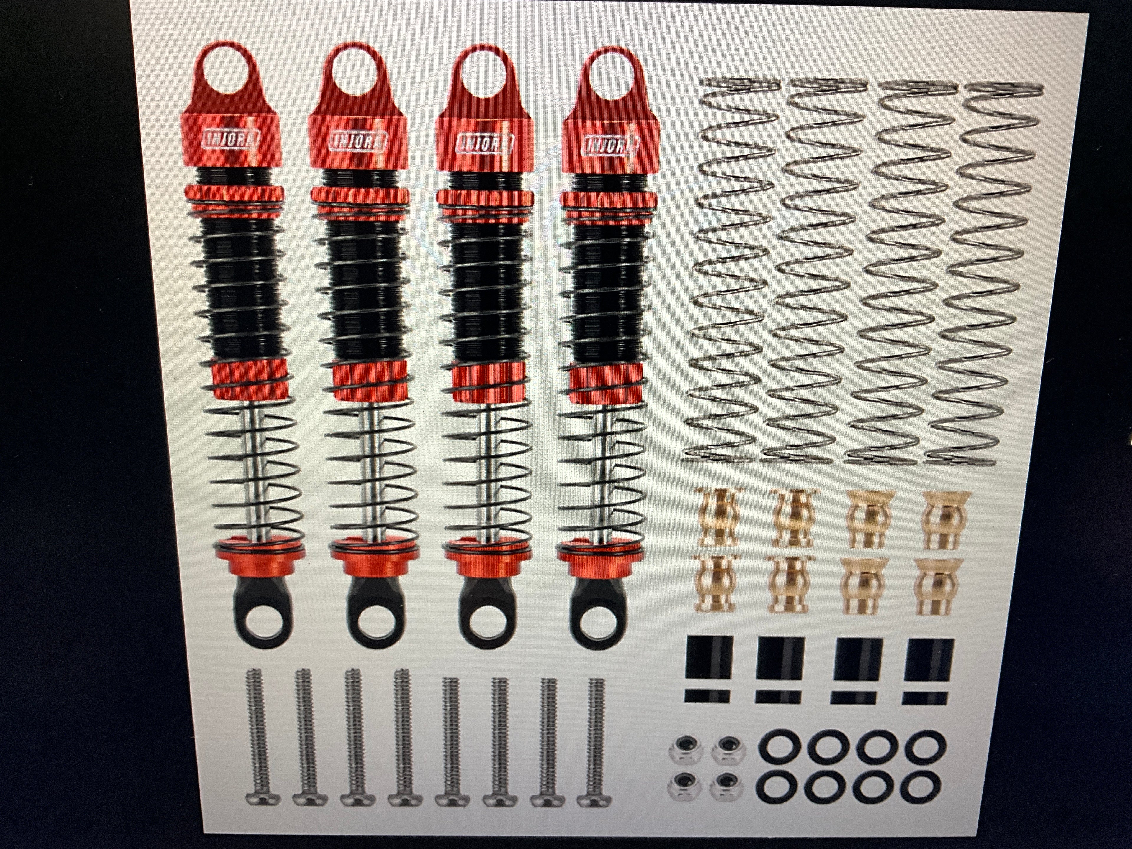 INJORA 59mm Long Threaded Oil Shocks for 1/18 Redcat Ascent-18 HPI Venture18