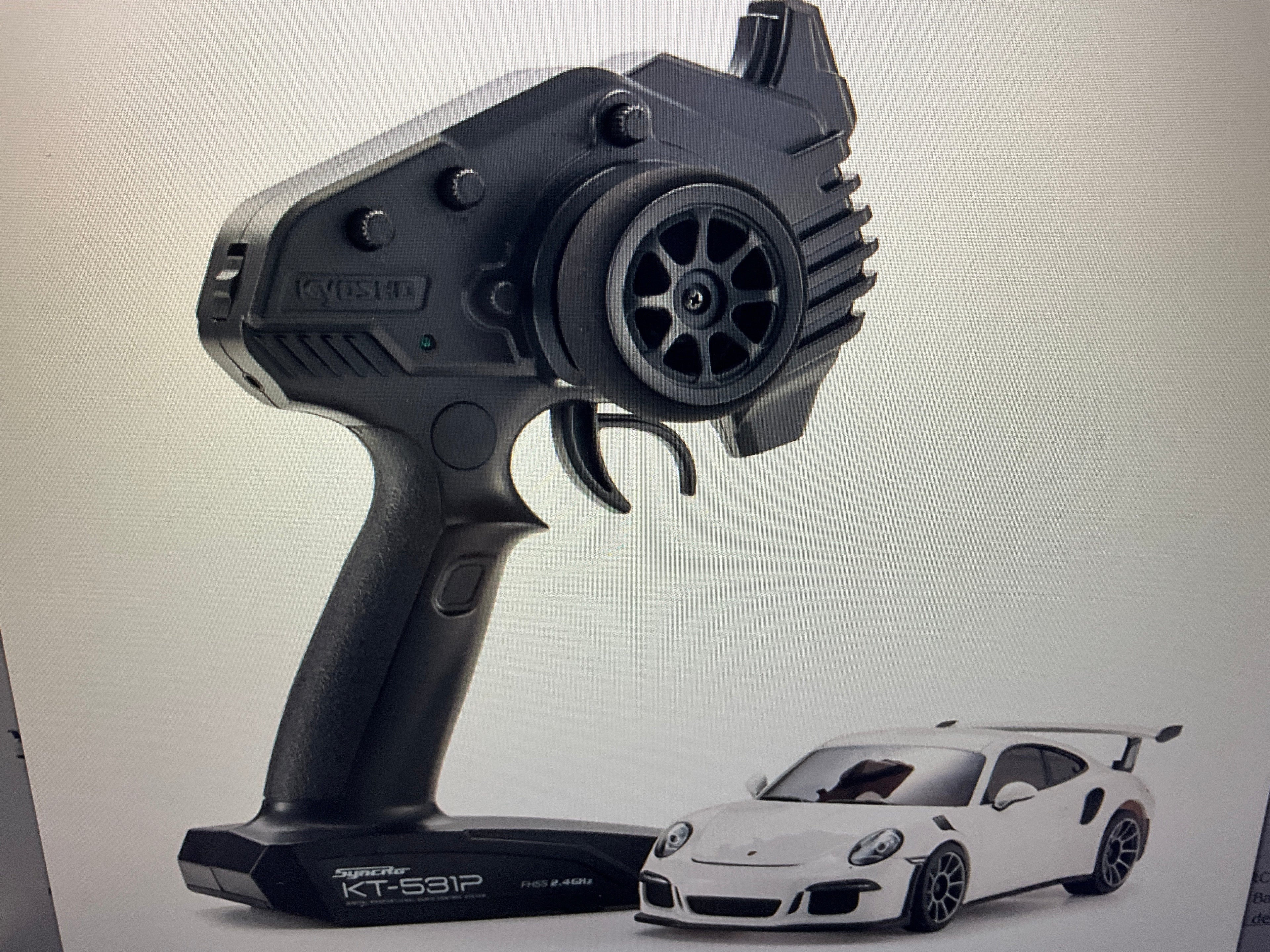 Kyosho MR-04 RWD Mini-Z Readyset w/Porsche 911 GT3 RS Body (White) w/KT-531P 2.4GHz Radio