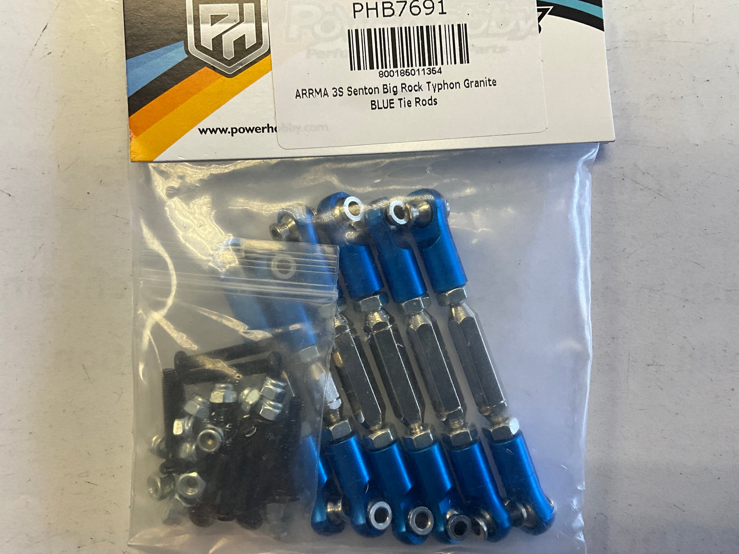 Powerhobby ARRMA 3S Senton Big Rock Typhon Granite BLUE Tie Rods