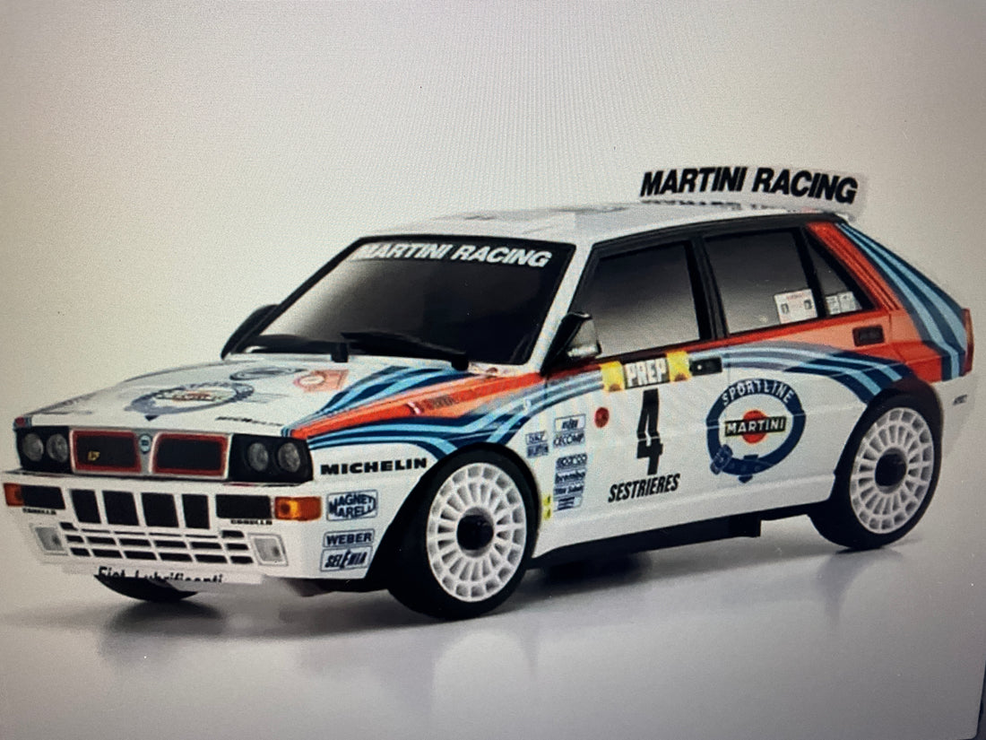 Kyosho MA-020 AWD Mini-Z ReadySet w/1992 Lancia Delta Monte Carlo Rally Body (White/Blue) w/KT-531P 2.4GHz Radio