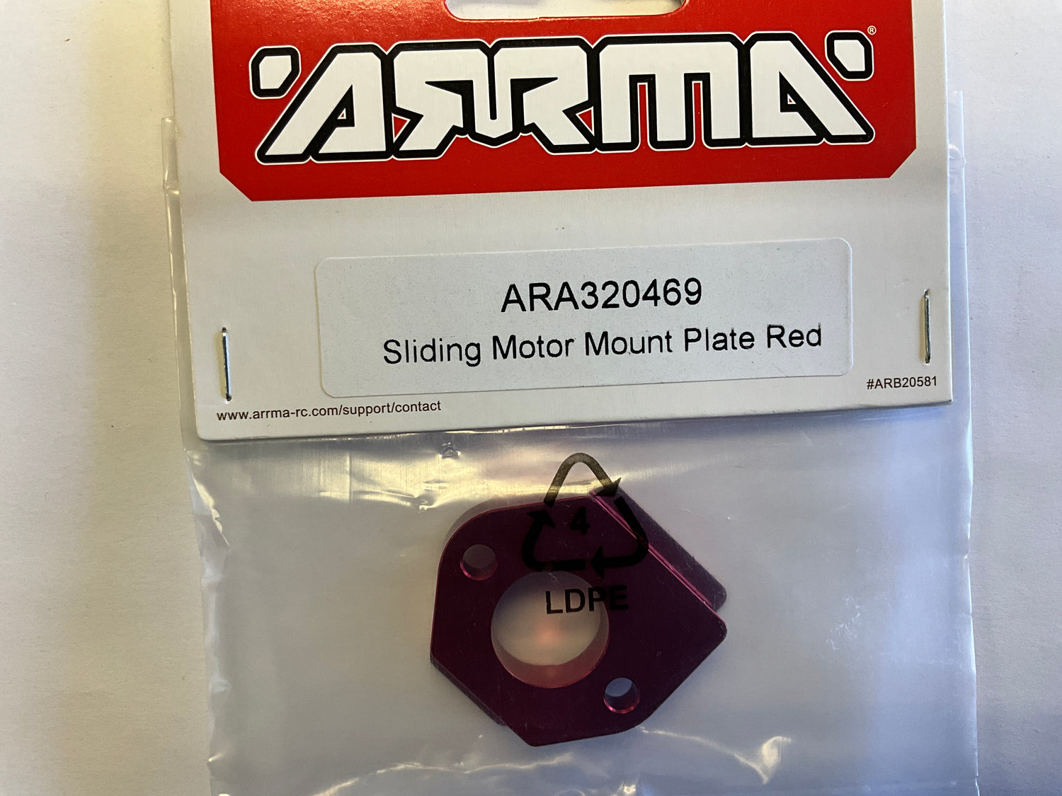 ARRMA Sliding Motor Mount Plate, Red