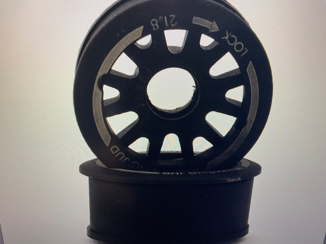 NEXX Racing Mini-Z RWD "JUD" EVO Front Threaded Side-Wall Carbon Fiber Rims (1mm Offset) (Black) (2)