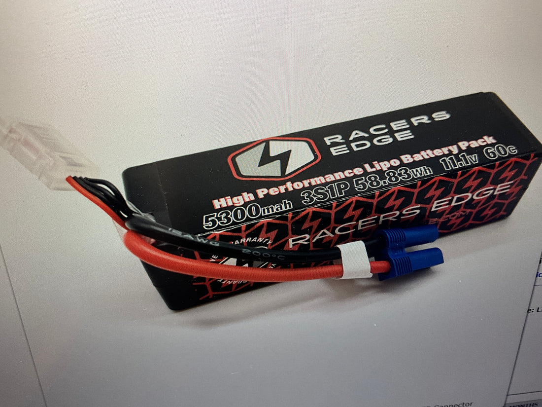 Racers Edge 5300mAh 3S 11.1V 60C Hard Case Lipo Battery with EC5 Connector