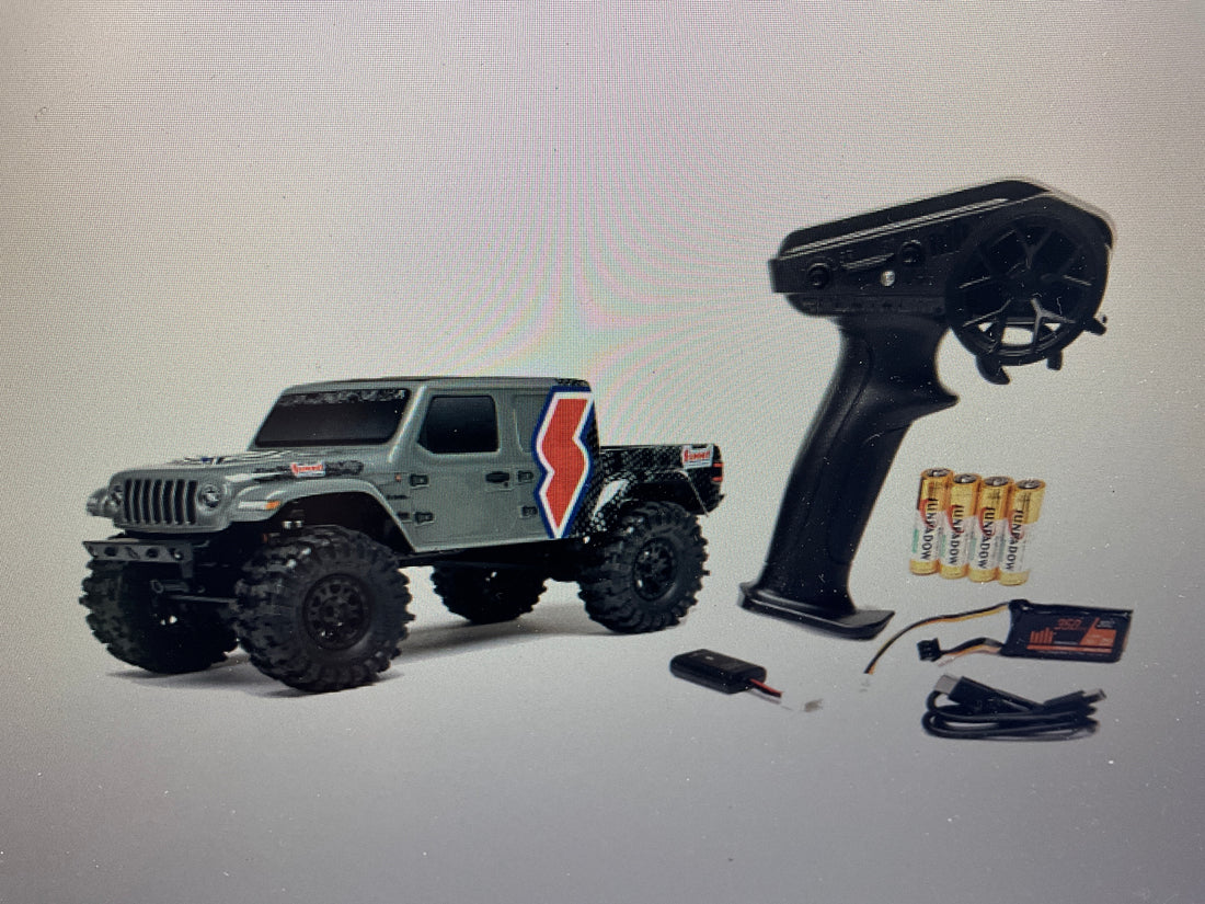 1/24 SCX24 Summit Racing Jeep Gladiator 4X4 Rock Crawler RTR (Battery &amp; Charger Included), Gray