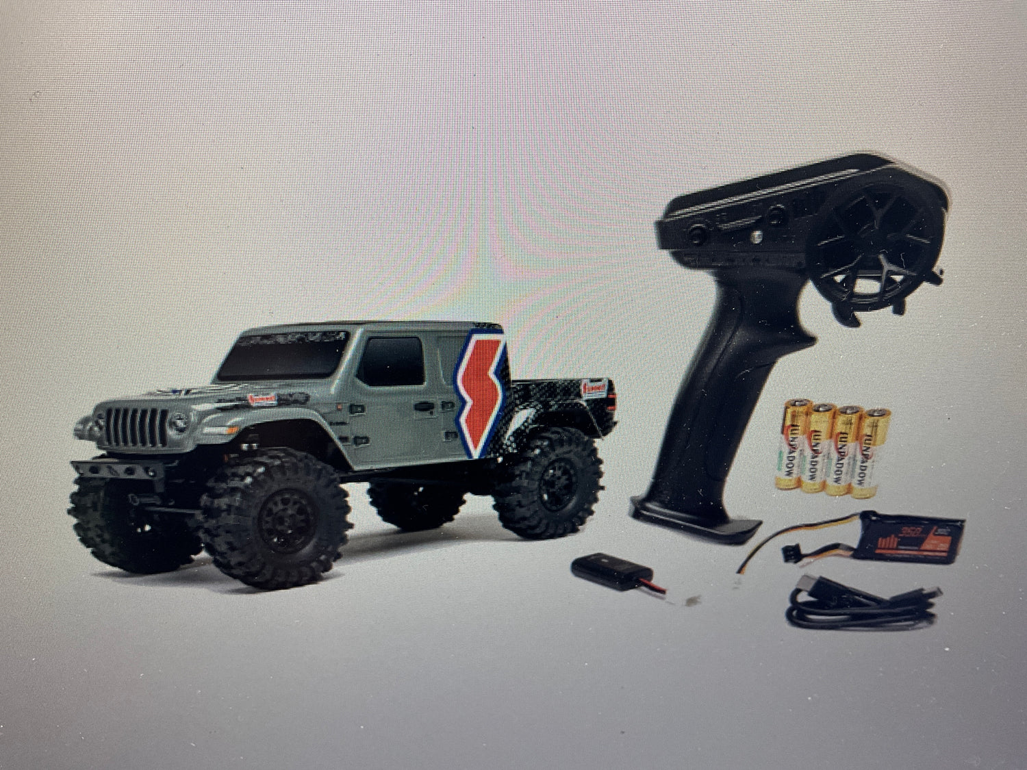 1/24 SCX24 Summit Racing Jeep Gladiator 4X4 Rock Crawler RTR (Battery &amp; Charger Included), Gray
