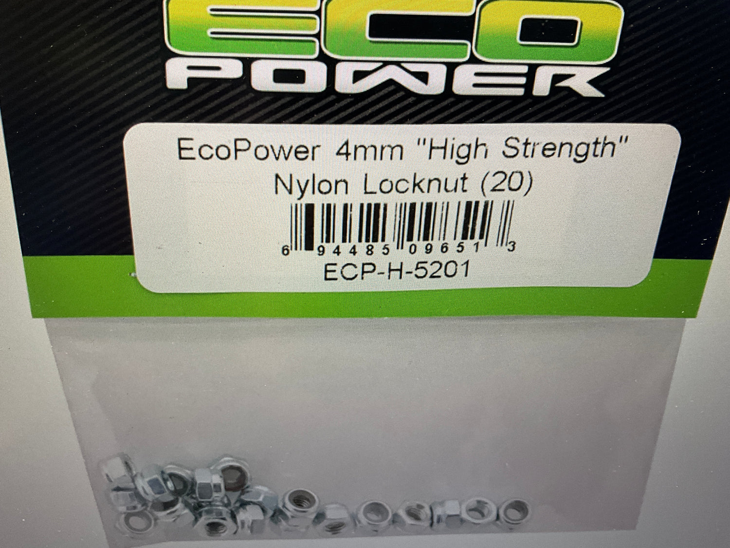 EcoPower 4mm "High Strength" Nylon Locknut (20)