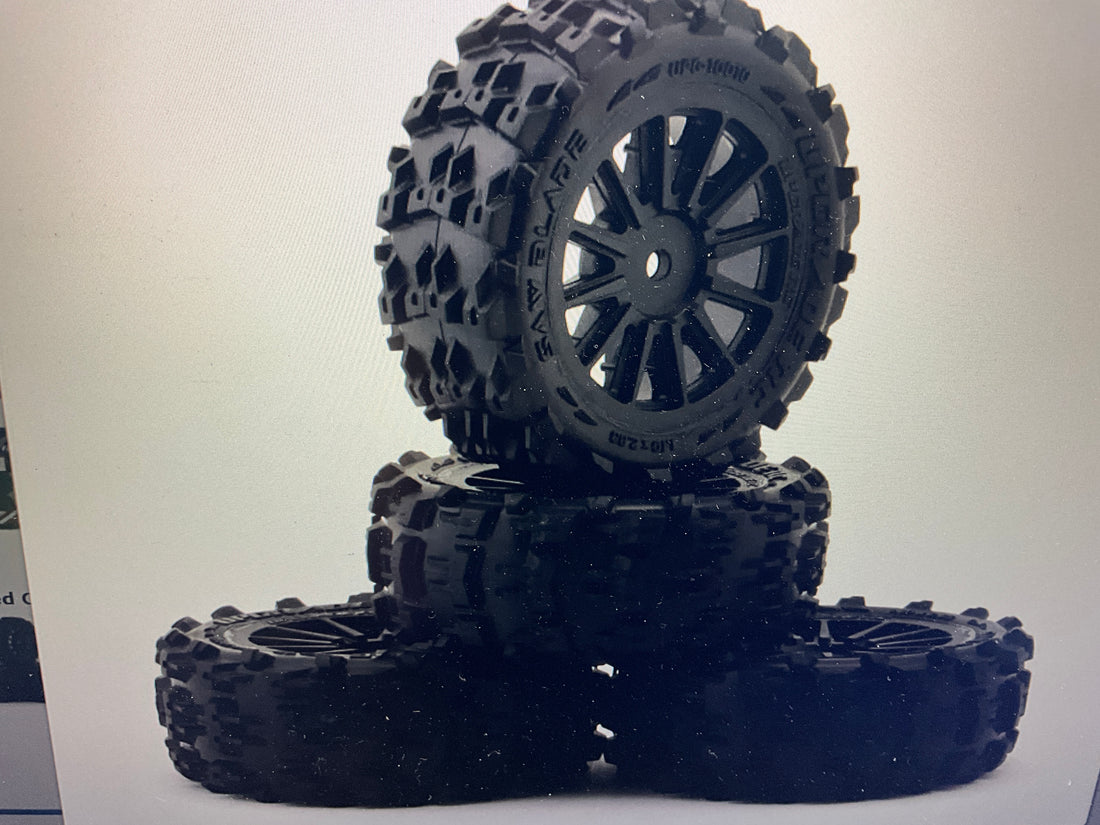 UpGrade RC Saw Blade Pre-Mounted Tires for ARRMA® Typhon Grom™ (4)