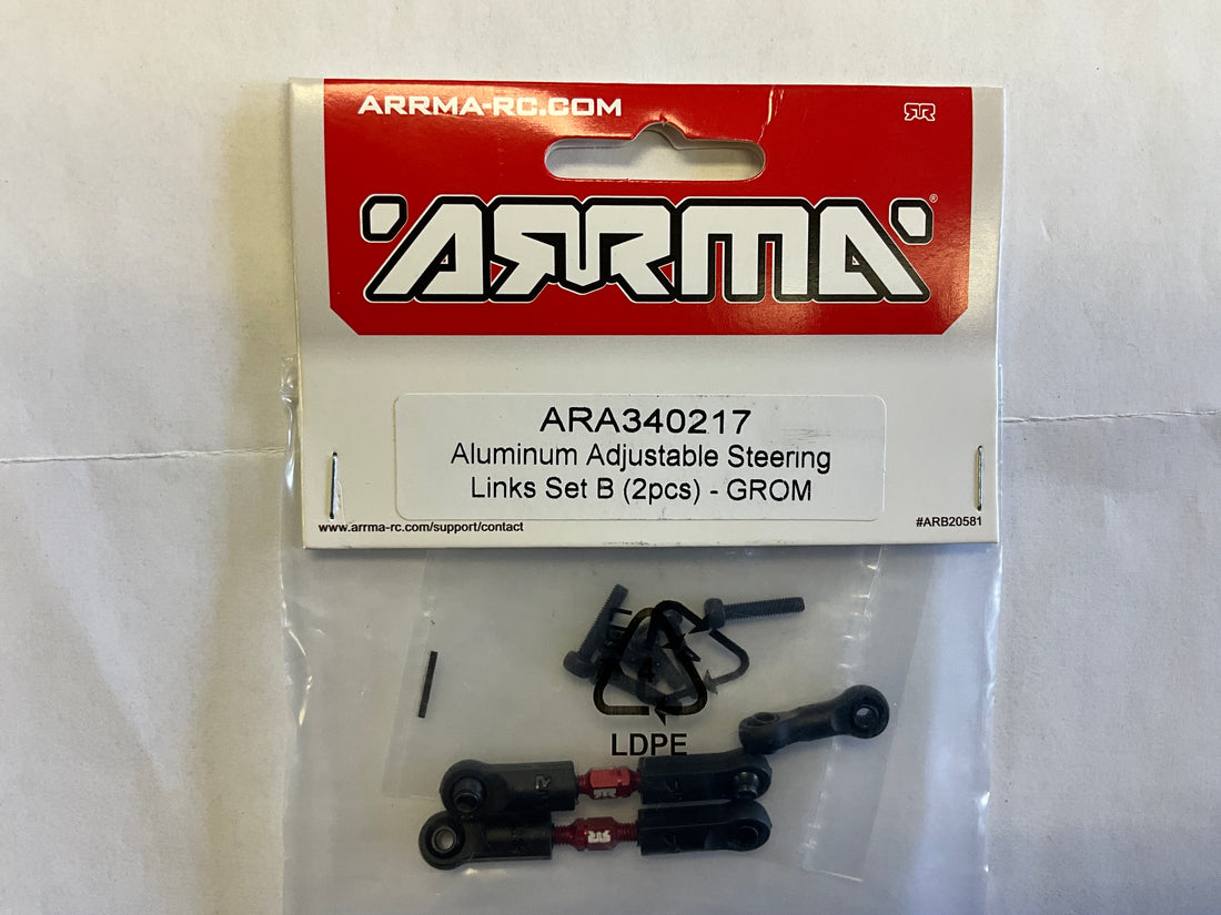 ARRMA Aluminum Adjustable Steering Links Set B (2): GROM