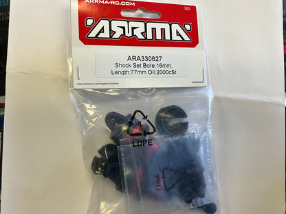 ARRMA 1/2 In Stock Shock Set, 16mm Bore, 77mm Length, 2000cSt Oil