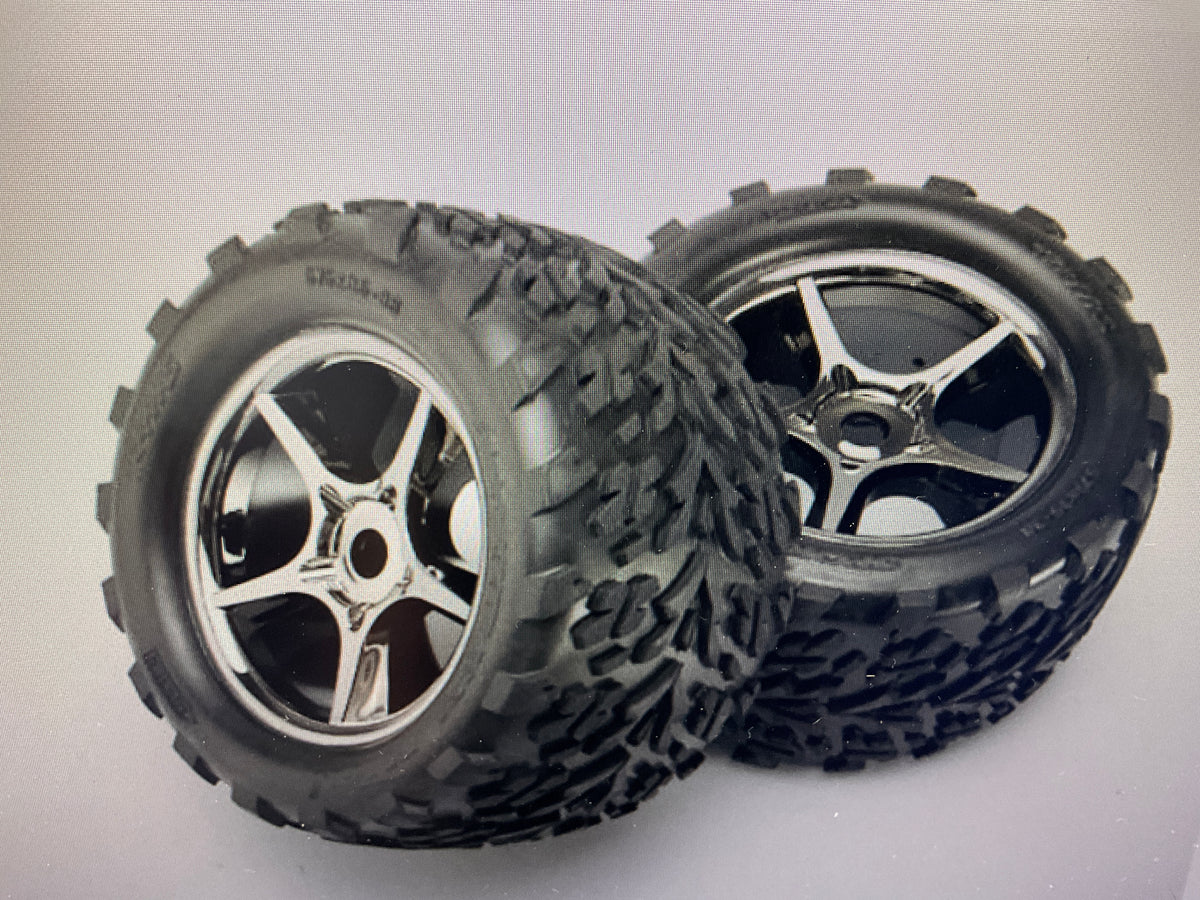 Gemini 3.8" Black Chrome Wheels &amp; Talon Tires (2)