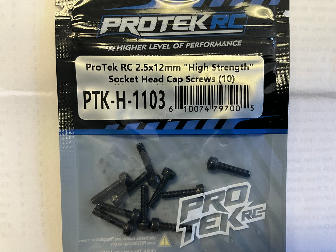 ProTek RC 2.5x12mm &quot;High Strength&quot; Socket Head Cap Screws (10)