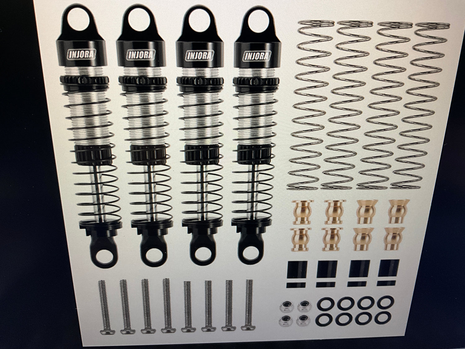 INJORA 53mm Threaded Oil Shocks for 1/18 Redcat Ascent-18 HPI Venture18
