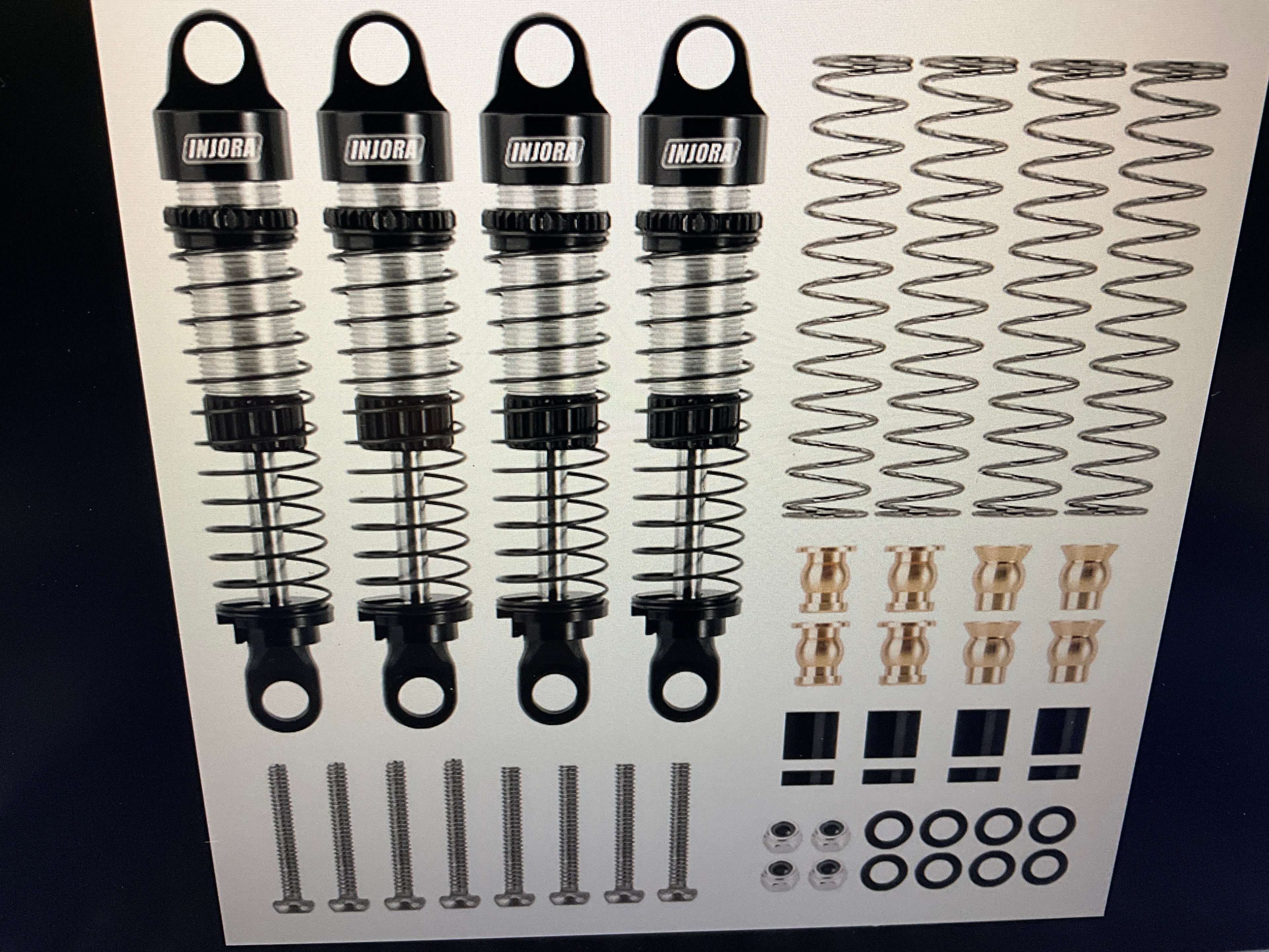 INJORA 53mm Threaded Oil Shocks for 1/18 Redcat Ascent-18 HPI Venture18