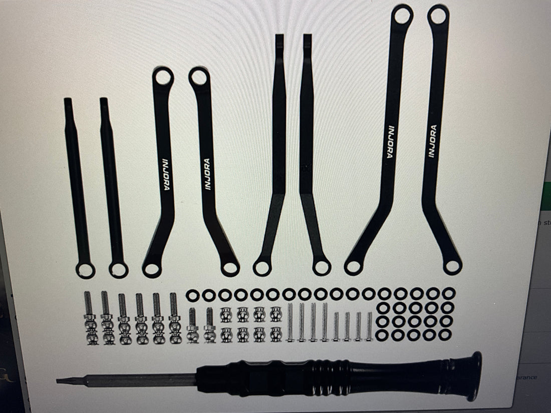 Injora Axial SCX30 Aluminum High Clearance Suspension Links Set (Black)