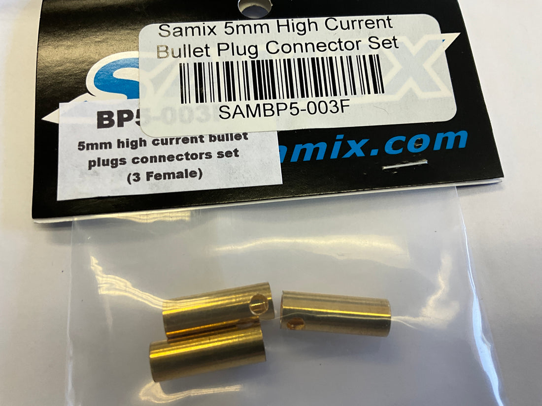 Samix 5mm High Current Bullet Plug Connectors (3 Female)