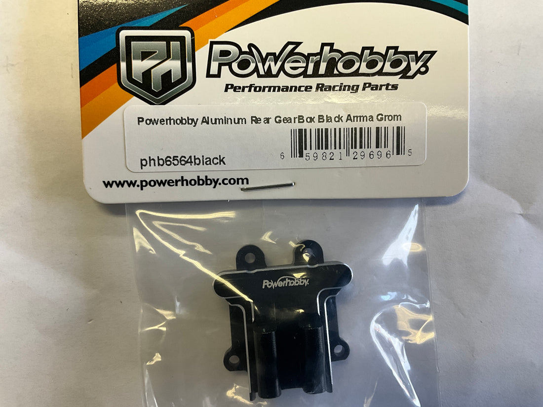 Powerhobby Aluminum Rear Gear Box Black for Arrma GROM / Nascar