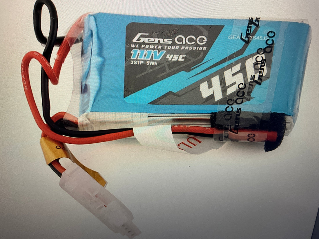 Gens Ace 3S LiPo Battery 45C (11.1V/450mAh) w/JST Connector