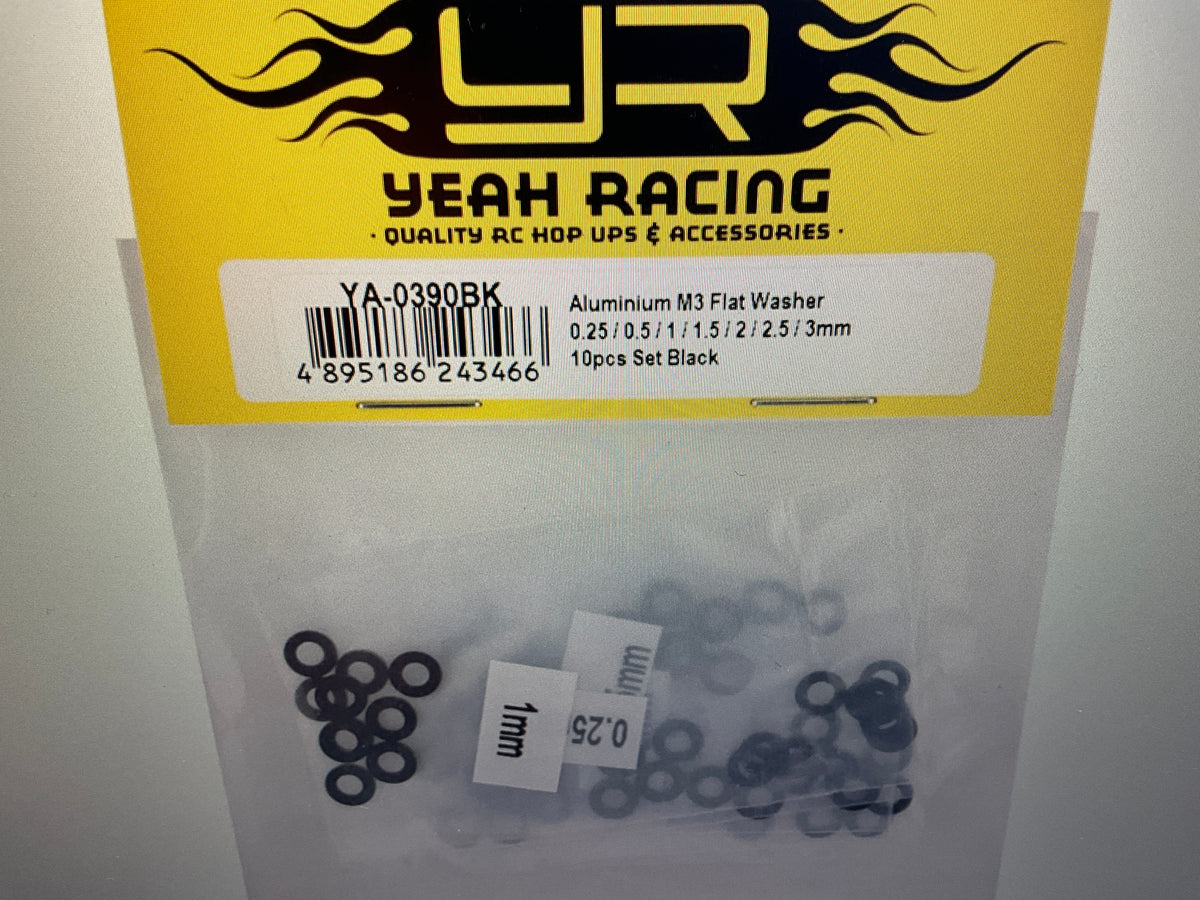 Yeah Racing 3x0.25/0.5/1.5/2/2.5/3mm Flat Washer Set (70)