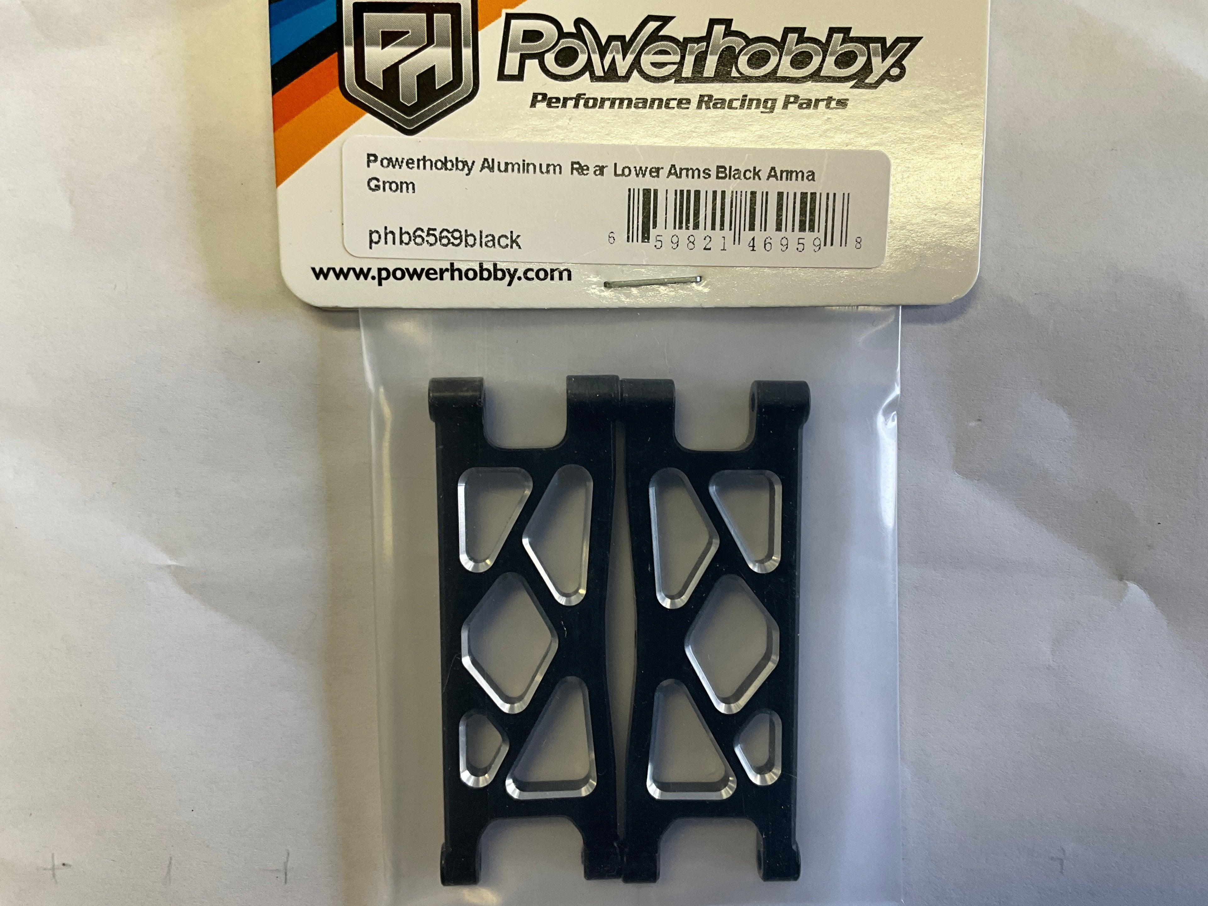 Powerhobby Aluminum Rear Lower Arms Black Arrma Granite / Typhon GROM