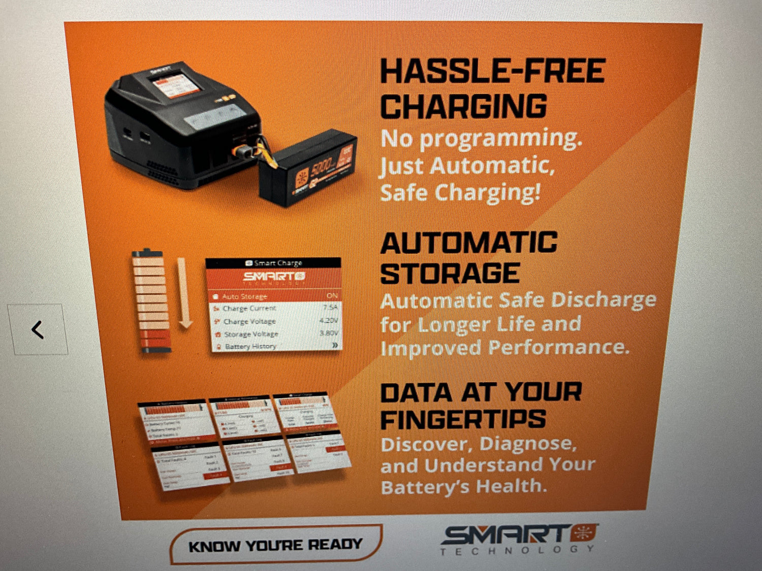 SPEKTRUM Smart Powerstage 8S Surface Bundle: (2) G2 5000mAh 4S LiPo IC5 &amp; S250 Charger