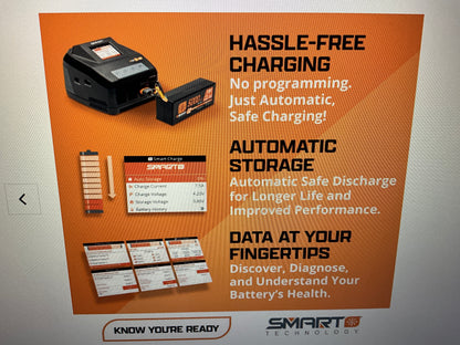 SPEKTRUM Smart Powerstage 8S Surface Bundle: (2) G2 5000mAh 4S LiPo IC5 &amp; S250 Charger